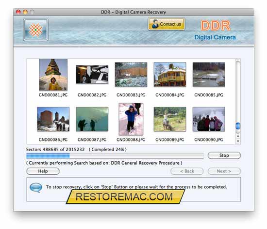 Screenshot of Mac Camera Restore