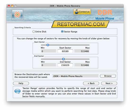 Screenshot of Mac Mobile Restore