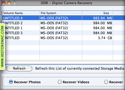 Mac restore software for Digital camera